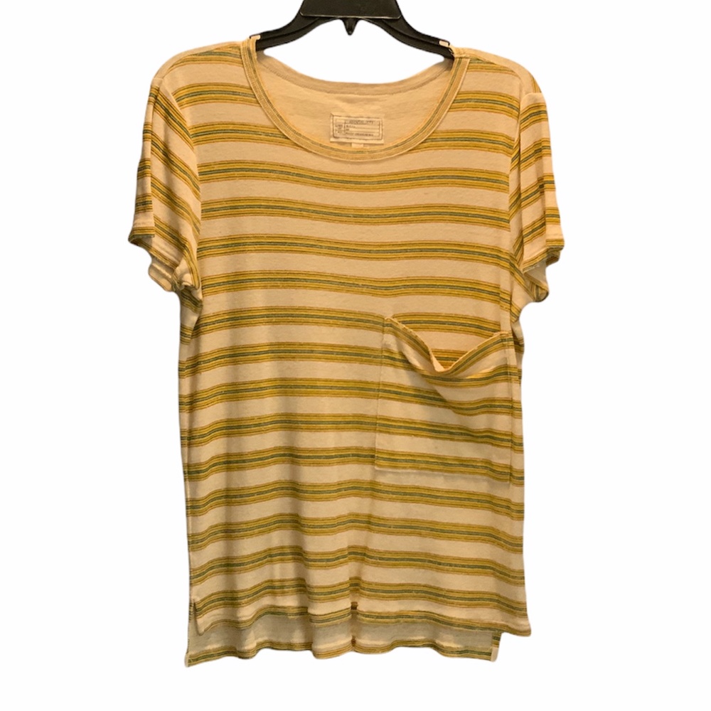 Current/Elliott Long Pocket Tee Wayfarer Stripe T-Shirt Top - Picture 3 of 5